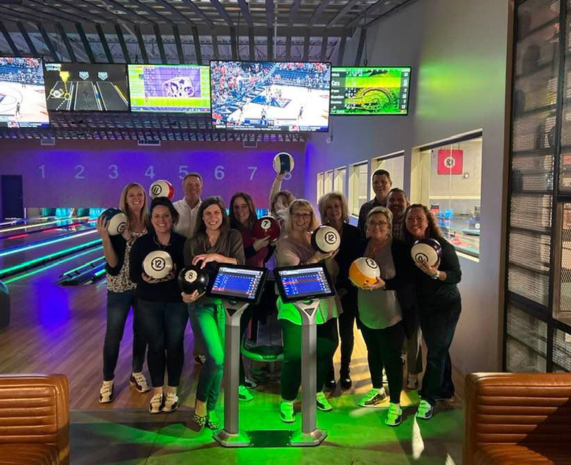 Business team event at WhirlyBall in Brookfield